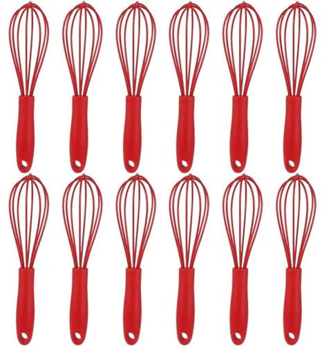 HiyyFloy Fouets en Silicone 12 Pièces Batteur À Lait À Oeufs Mélangeur Portable Mini Ballon Fouet Batteur À Oeufs Manuel Mousseur À Lait Portatif pour Cuisine