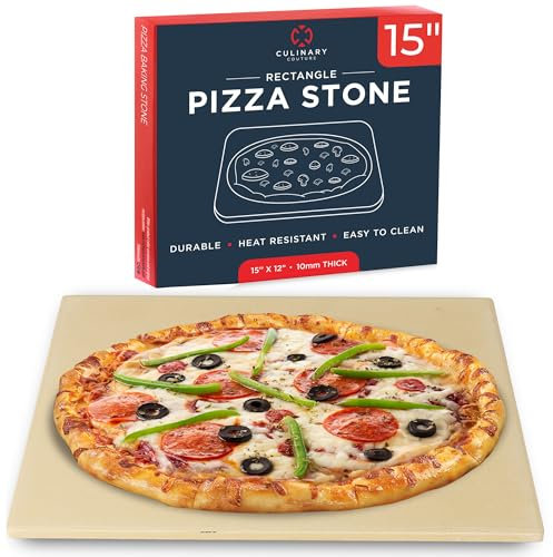 Large Pizza Stone for Oven – 15 x 12 inch Rectangular Pizza Stone for Grill, Even Heating for Perfect Crispy Crusts! Crack Resistant and Easy to Clean, Pizza Making Accessories