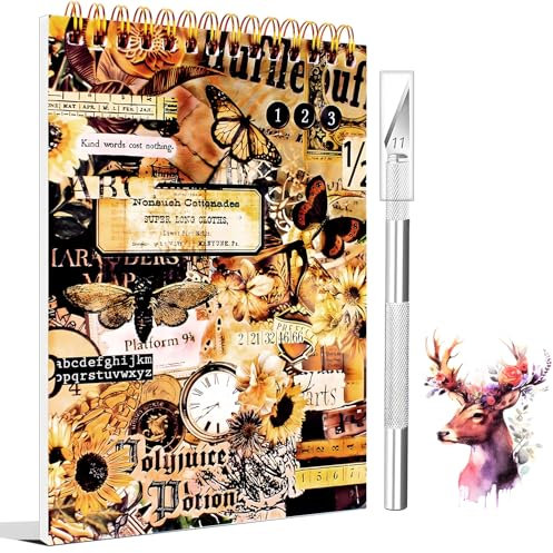 1000+ Stück/50 Blatt Scrapbooking Aufkleber Set Scrapbooking Sticker Scrapbook Zubehör Scrapbook Aufkleber Sticker Fotoalbum für DIY Scrapbook Zubehör Fotoalbum Tagebuch(Braun)