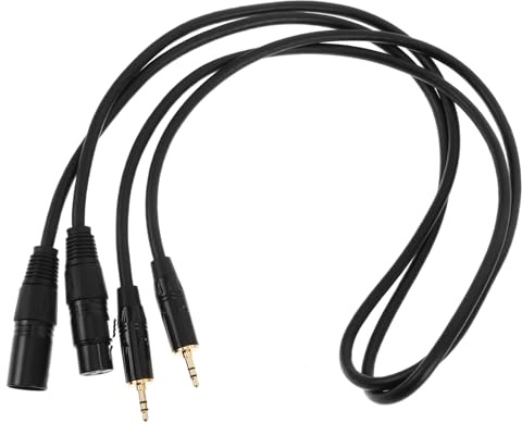 BESTonZON 2pcs Trs to Xlr Audio Cable Mic Patch Cord for Tight Spaces Microphone Cords