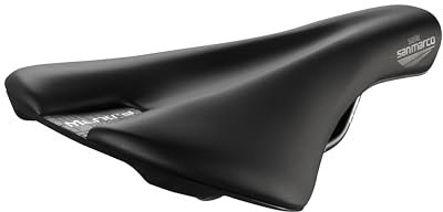 Selle San Marco Mantra Manganese Off-Road Bicycle Saddle, Gravel, Trail, Cross Country, Open Shell with Protective Cover, Flat Shape, Manganese Frame – Black, Size L2