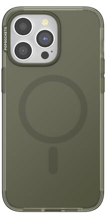 PopSockets Custodia per iPhone 15 Pro Max compatibile con MagSafe, compatibile con ricarica wireless, solo custodia, Fatigue