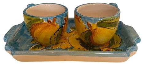 La Maison Unique: Set di Tazzine Caffè con Vassoio Tete a Tete Ceramica di Vietri Dipinta a Mano Costiera Amalfitana Bomboniera 2811241709