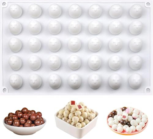 CUEMOON Schokoladenformen Kugelform Silikonform 35 Löcher, Silikonform Schokoladenformen Kugel Silikon für Schokolade, Kuchen, Gelee, Kuppelmaus, Diy