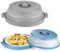 MICHIHOMIE 2 Piezas Tapa Microondas Plegable con Bandeja, Tapa Microondas Libre BPA, Plegable con Orificio de Vapor