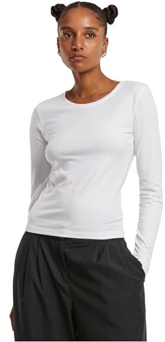 Urban Classics Ladies Basic Super Slim Longsleeve White, M
