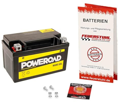 Batterie passend für Honda CBR 900 RR Fireblade, 2000-2001 (SC44) | Gel, wartungsfrei, einbaufertig, startklar, auslaufsicher, von Poweroad, inkl. 7,50€ Batteriepfand