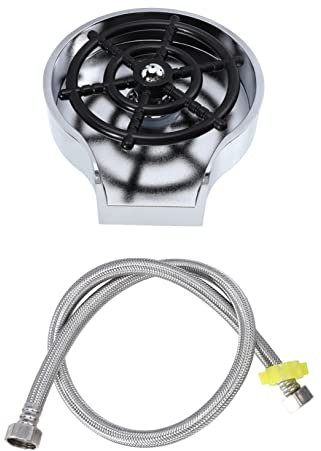 KONTONTY 1 Ensemble Tasser Pulvérisateur Rondelle Nettoyage Bouteille Rinceur De Tasse Lave Verre Professionnel Rinceur De Verre D'évier De Cuisine Lave-verre Abdos Silver