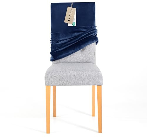 RESTILO Stuhlhusse Stretch in Universalgröße, Abnehmbare Waschbare Stuhlbezug Esszimmerstuhl, Elastischer Stuhl Überzug Schutz für Esszimmer, Restaurant Hotel Bankett Hochzeit Party, Sento Dunkelblau