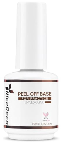 Nicedeco Peel Off Grundlack 15 ml Abziehbarer Nagelgrundlack Transparent Entfernbares Nagellackgel Zum Üben Von Nagelkunst – UV/LED-Lampe Erforderlich