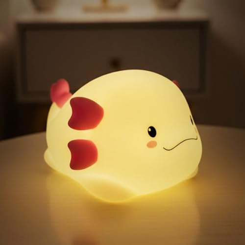 LEIGHT Nachtlicht für Kinder - LED wiederaufladbar mit Touch-Steuerung - Nachttischlampe für Kinderzimmer, perfektes Geschenk für Babys und Kinder G (Axolotl Night Light)