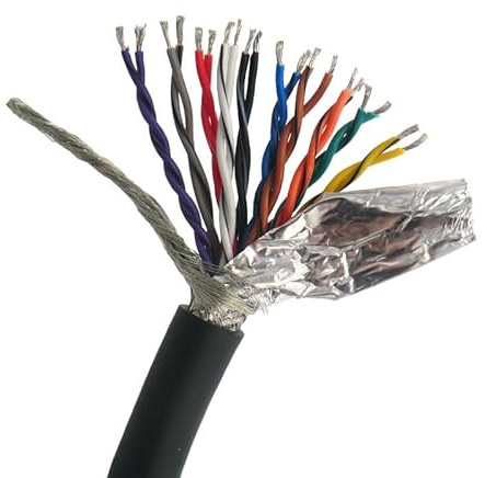 Shielded Alarm Cable, Encoder 485 Twisted Pair Shielded Cable 4-26 Core 1 Meter Copper Multicolor 24-22 AWG(20 Core,0.3mm2(22AWG))