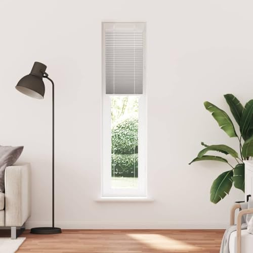 Plissee Hellgrau 50x200 cm, Polyester Faltstore für Fenster, Sichtschutz, Sonnenschutz, Innenbereich, Montage ohne Bohren