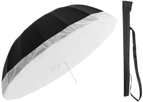 Kompatibel for Studiobeleuchtung 70 Zoll 178 cm reflektierender Regenschirm Schwarz Weiß Silber mit großer Diffusorabdeckung,Ersatzteil(178cm Black White)