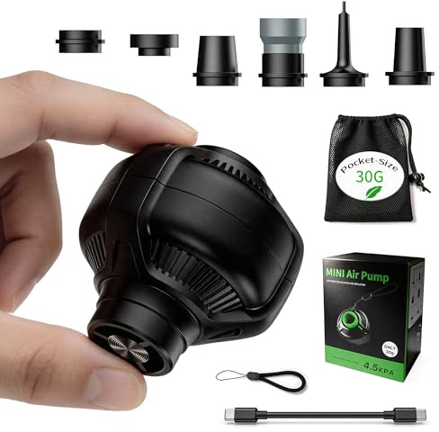 Origem Mini Pompa Elettrica 30g 4,5 kPa USB-C per Materasso Gonfiabile | Gonfiatore in 25 s, funzione gonfia e sgonfia per materassini, piscine e gonfiabili; ultraleggero per campeggio e viaggio