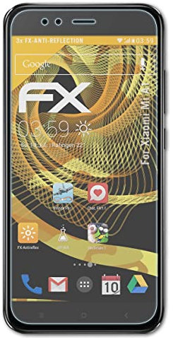 atFoliX Película Protectora compatible con Xiaomi Mi A1 Lámina Protectora de Pantalla, antirreflejos y amortiguadores FX Protector Película (3X)