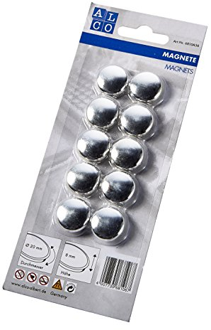 ALCO-Albert 6810A36 - Flachmagnete Ø20mm, 10 Stück, silber