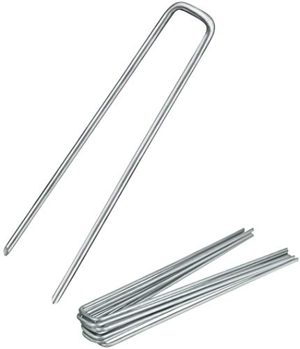 Balinco – Erdanker U-Profil 50er Set 200x25x3,8 mm aus verzinktem Stahl – Bodenanker für Unkrautvlies, Gartenvlies, Zaun, Netz & Camping – Robuste U-Heringe mit Spitzen Enden – Ideal für weiche Böden