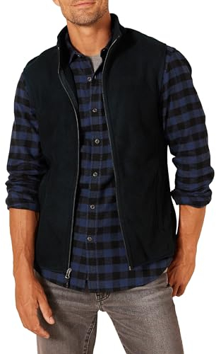 Amazon Essentials Gilet in pile con cerniera integrale (disponibile in taglie Big & Tall) Uomo, Nero, M