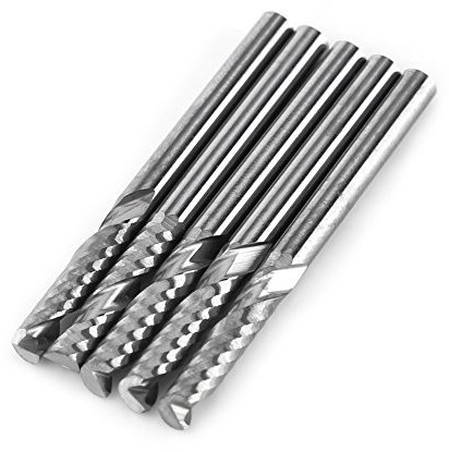 1/8 Schaft 1,5 mm x 12 mm Hartmetall-Flachkopffräser CNC-Fräser 2 Flöte für Acryl PVC MDF-Hartholz