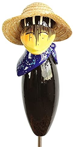 Manufaktur Lichtbogen Gartenfigur Rabe aus Keramik 30 cm blau