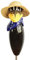 Manufaktur Lichtbogen Gartenfigur Rabe aus Keramik 30 cm blau Gartendeko Tierfigur Dekofigur