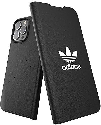 adidas Designed for iPhone 13 Pro Max 6.7 Case, Drop Resistant Case, Raised Edges, Original Booklet Case, Black