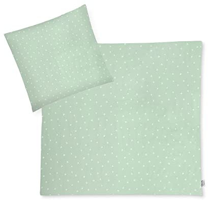 Julius Zöllner Jersey - Kinderbettwäsche 80x80 + 35x40 cm, 2-teiliges Set aus Deckenbezug und Kissenbezug, 100 Prozent Jersey-Baumwolle, mit Reißverschluss, Standard 100 by OEKO-TEX, Stary