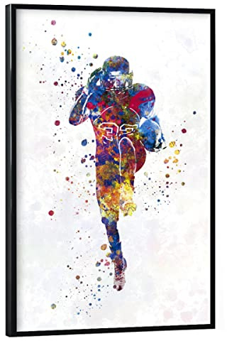 artboxONE Poster mit schwarzem Rahmen 45x30 cm Abstrakt American Football Players-c - Bild Sport Athlete Color
