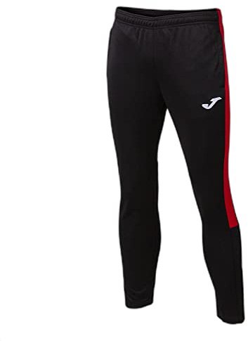 Joma Herren Lange Hose Eco Championship Sporthose, Schwarz/Rot, XXXXS