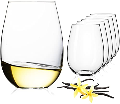 IMPERIAL Moderne Weingläser ohne Stiel Weißweingläser 555ml Set 6-Teilig Havanna Weingläser aus Glas Spülmaschinenfest