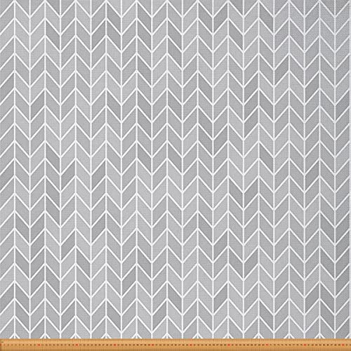 Geometrischer Möbelstoff Meterware mit Fischgrätenmuster Geometrische Linien Dekorativer Stoff Grau Gemusterter Drinnen Draußen Stoff Wasserdichter Stoff für Bauernhaus DIY Kunst Grau 460 x 150 (HxB)
