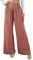 SotRong Pantalon palazzo évasé à jambes larges pour femmes, taille élastique, en mousseline de soie, couleur unie, style décontracté pour la plage ou le yoga, rose, XXL