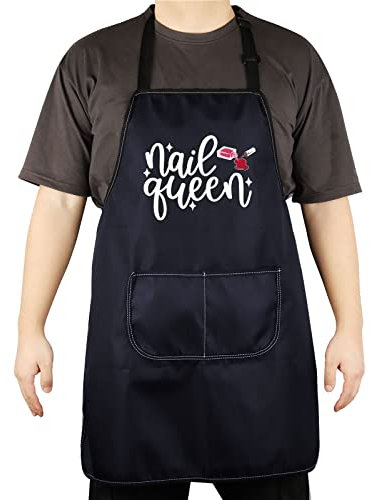 CENWA Nail Technician Aprons Nail Artist Gifts Nail Boss/Nail Queen Nail Tech Adjustable Apron For Nail Salons (Nail Queen apron eu)