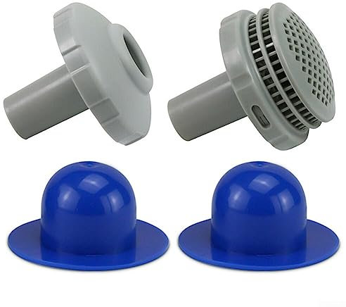 DAZZLEEX Kit di ricambio per getto d'acqua dell'aria per attacco INTEX da 32 mm per ugello di ingresso a rete per piscina (blu)