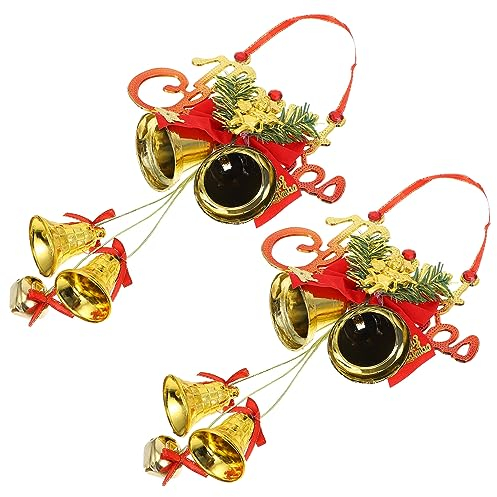 Happyyami 2st Engel-Glocke-Ornament Weihnachtsbaum-anhänger Weihnachtsschleife Mit Christbaumkranz Weihnachtsschleife Ornamente Weihnachten Beugt Glocke Weihnachtsanhänger Foto Plastik