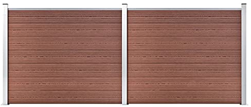 Festnight WPC Zaun Zaunelement Set WPC 353 x 146 cm WPC Sichtschutzzaun Windschutz Braun WPC Zaun Zaunelement Set Zaun Gartenzaun Wpc Zaun Komplettset