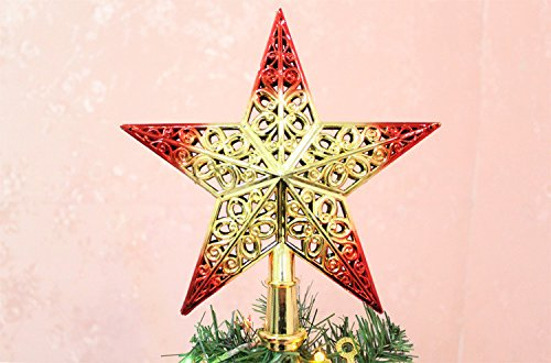 Weihnachtsbaumspitze Stern Christbaumspitze Weihnachtsdeko Weihnachten Stern-Topper Baumschmuck Weihnachtsstern Baumspitze Weihnachtsbaum Spitze Weihnachtsschmuck Christbaumschmuck (Rot, OneSize)