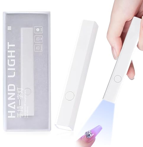 Mini UV Lampe für Gelnägel, Tragbare UV Lampe Nägel, Klein Led Nagellampe für Aushärten von Nagelkleber, Handheld Mini UV Lampe Schnell Trocknende Nagel Backlampe, Wiederaufladbar