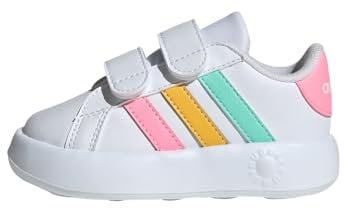adidas Grand Court 2.0 Shoes Kids, Zapatillas Unisex niños, FTWR White Pulse Mint Beam Pink, 26 EU