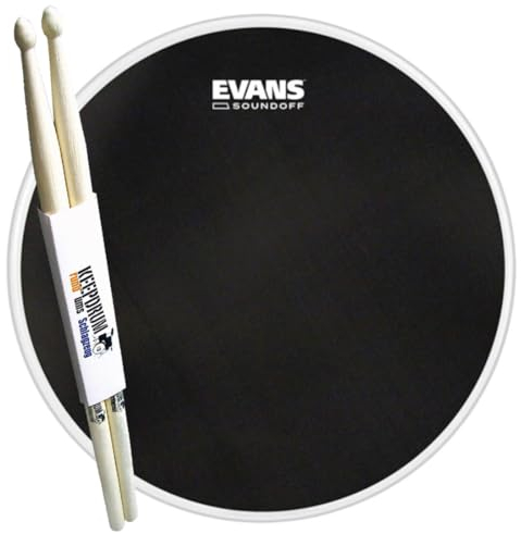 Evans TT14SO01 SoundOff Meshhead Snare Drum-Fell 14 + keepdurm Drumsticks 1 Paar