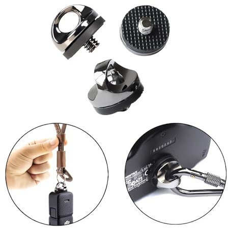 ZWLLKJGS D-ring Screw Fit for Hand Wrist Strap Lanyard Tripod Adapter Suitable for Dji Posket 3 2 / Dji OSMO 3 4 5 6 SE Gimbal Stabilizer/Insta 360 Sport Camera Attachment Accessories