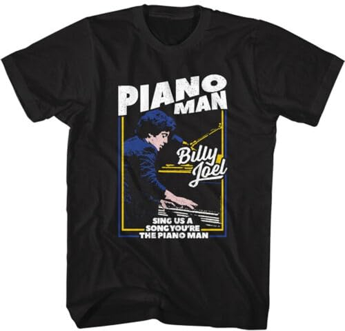 Billy Joel The Piano Man Mens T-Shirt 100% Black Cotton SM - 5XL BlackLarge