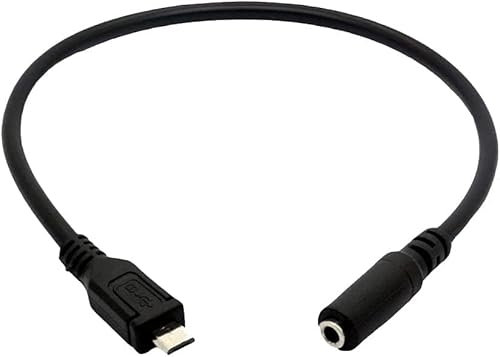 Mr. Gadget's Solutions Mini USB Male To 3.5mm Jack Female Audio earphone Cable for Active Clip Mic Microphone Convert Adapter