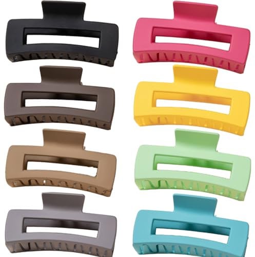 Hair Claw Clips for Thick Hair, 8Pcs Large Claw Clip for Women Use, Hair Clips Strong Hold Nonslip Hair Clamps for Girl Hair Decoration