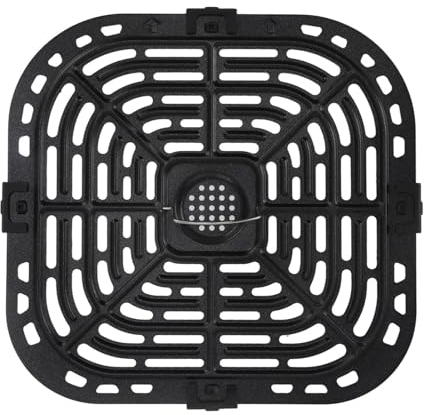 XIASABA Quadratische 24 x 23 cm große Edelstahl-Friteusen-Ersatz-Backform, doppelt beschichtete Crisp-Pfanne mit Griff für gesundes Kochen