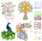 Ohmique - Papierquilling-Set für Anfänger und Erwachsene, mit Quilling-Papierstreifen, 5 mm, filigrane Papierwerkzeuge, 4 Quilling-Muster, Blumen, Pfau, Einhorn, DIY