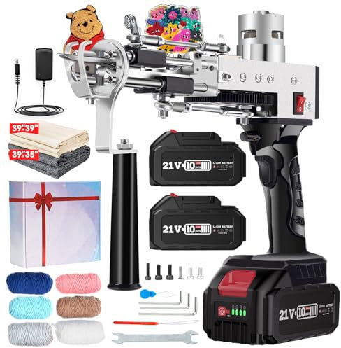Riiai Kit de Entrada de Pistola de Racimo sin Cuerda, Pistola de Racimo Inalámbrica, Pila de Corte y Pistola de Racimo Circular, Con Batería 2 × 4.0ah - Recortador de Alfombras Afilado de 200w