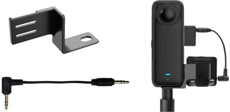ZLiT for Insta360 X4 Microphone Adapter Mount,Aluminum Alloy Microphone Expansion Adapter Mount Bracket for Insta360 X4 Camera with Adapter Cable (1)