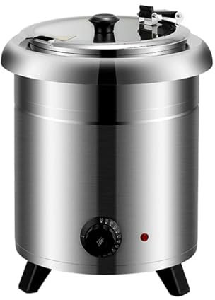 10 L Large Capacity Soup Kettle Warmer, with Stainless Steel Hinged Lid Commercial Restaurant Soup Warmer Pot, for Restaurant and Big Family(Color:C)